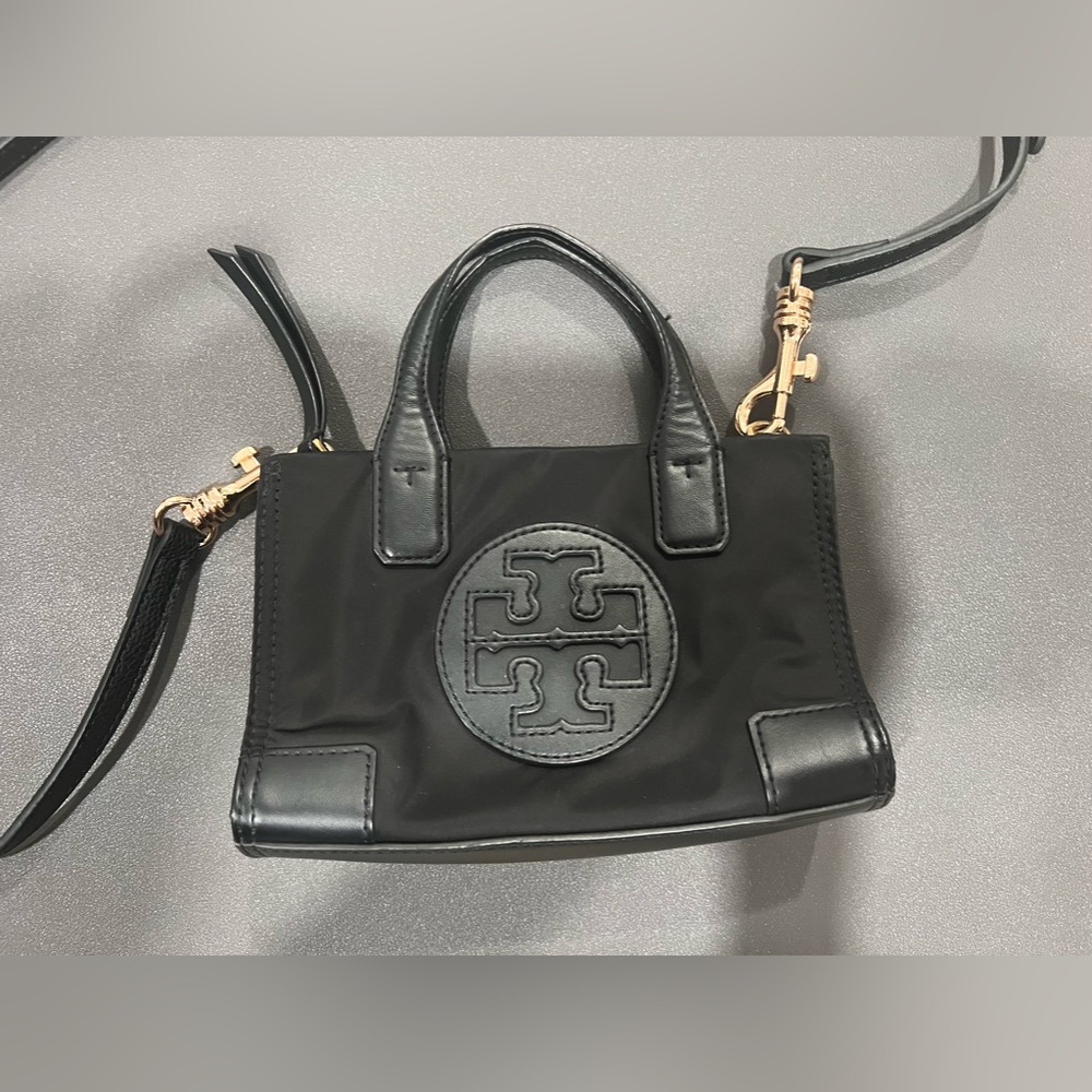 Tory Burch Mini Ella Nylon Tote Black
